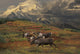 Compostie Caribou Graze On Tundra During Autumn With Mt Mckinley Wall Mural