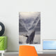 Composite Humpback Whale Breaching With Mist-Covered Mountains Wall Mural