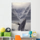 Composite Humpback Whale Breaching With Mist-Covered Mountains Wall Mural