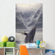 Composite Humpback Whale Breaching With Mist-Covered Mountains Wall Mural