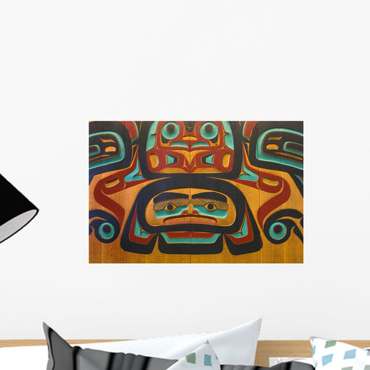 Native Tlingit Carving At The Juneau Airport Southeast Alaska Wall Mural