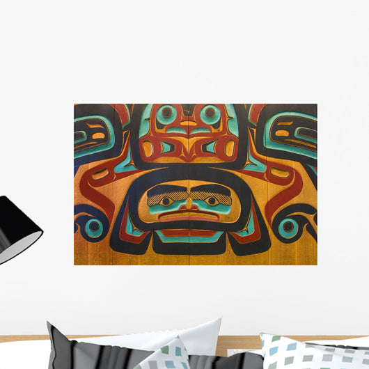 Native Tlingit Carving At The Juneau Airport Southeast Alaska Wall Mural