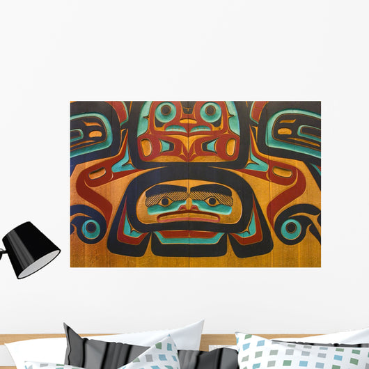 Native Tlingit Carving At The Juneau Airport Southeast Alaska Wall Mural