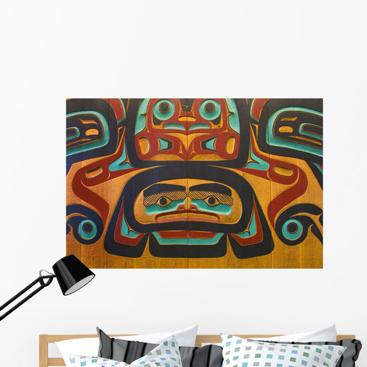 Native Tlingit Carving At The Juneau Airport Southeast Alaska Wall Mural