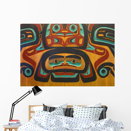 Native Tlingit Carving At The Juneau Airport Southeast Alaska Wall Mural