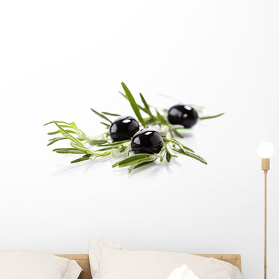Olive Branch Wall Decal shown on a wall