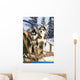 Two Siberian Husky Puppies Sitting In Dog Sled In Snow Alaska Wall Mural