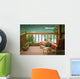 View Of The Deck And Chair With Floatplane Landing On Big River Lake Wall Mural