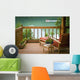 View Of The Deck And Chair With Floatplane Landing On Big River Lake Wall Mural