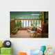 View Of The Deck And Chair With Floatplane Landing On Big River Lake Wall Mural