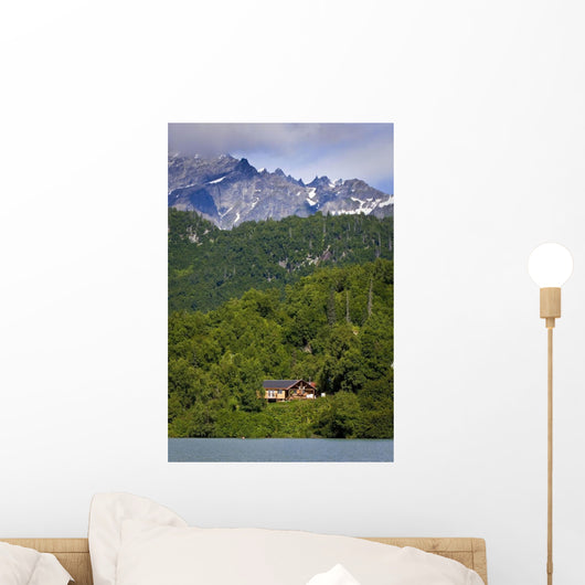 Scenic View Of Redoubt Bay Lodge On The Shore Of Big River Lakes Wall Mural