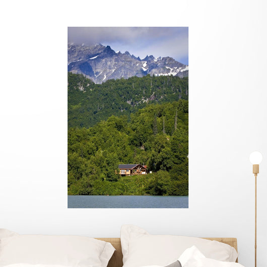 Scenic View Of Redoubt Bay Lodge On The Shore Of Big River Lakes Wall Mural
