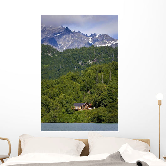 Scenic View Of Redoubt Bay Lodge On The Shore Of Big River Lakes Wall Mural