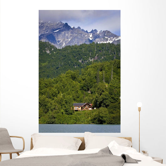 Scenic View Of Redoubt Bay Lodge On The Shore Of Big River Lakes Wall Mural