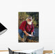 Man Panning For Gold Anchorage Southcentral Ak Wall Mural
