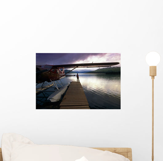 Fisherman Chelatna Lake Lodge Floatplane Docked Wall Mural