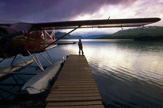 Fisherman Chelatna Lake Lodge Floatplane Docked Wall Mural
