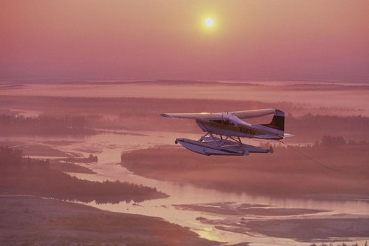 Floatplane Flying @ Sunset Matanuska Valley Sc Ak Summer Wall Mural