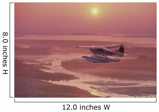Floatplane Flying @ Sunset Matanuska Valley Sc Ak Summer Wall Mural