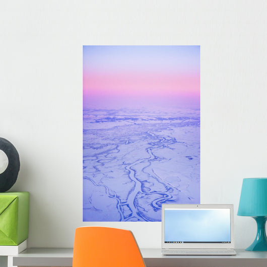 Aerial View Of The Kobuk River And Waring Mountains Wall Mural