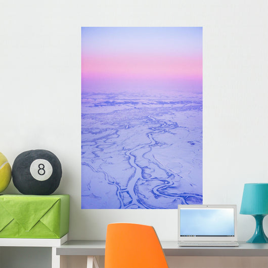 Aerial View Of The Kobuk River And Waring Mountains Wall Mural