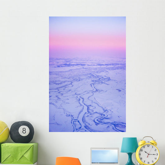 Aerial View Of The Kobuk River And Waring Mountains Wall Mural
