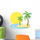 Tropical Island With Birds Wall Decal