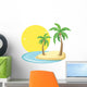 Tropical Island With Birds Wall Decal
