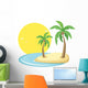 Tropical Island With Birds Wall Decal