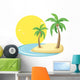 Tropical Island With Birds Wall Decal