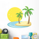 Tropical Island With Birds Wall Decal