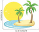 Tropical Island With Birds Wall Decal
