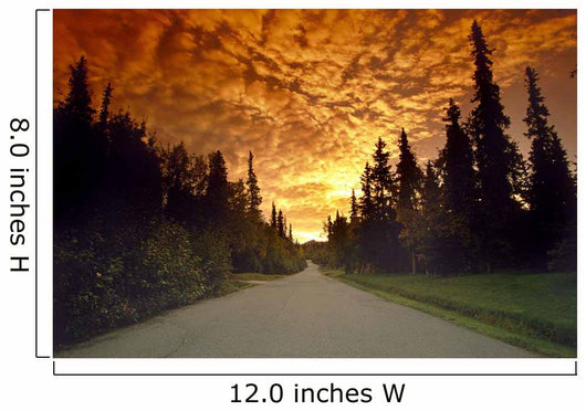 Road Going Into Sunset Rural Anchorage Sc Ak Summer Wall Mural