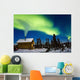 Aurora Over Cabin Wall Mural
