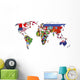 political map of world Wall Decal