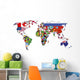 political map of world Wall Decal