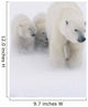 Mother Polar Bear & 2 Cubs In Snow Storm Churchill Canada Winter Wall Mural