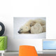 Mother Polar Bear & Cub Huddle In Snow Storm Churchill Canada Winter Wall Mural