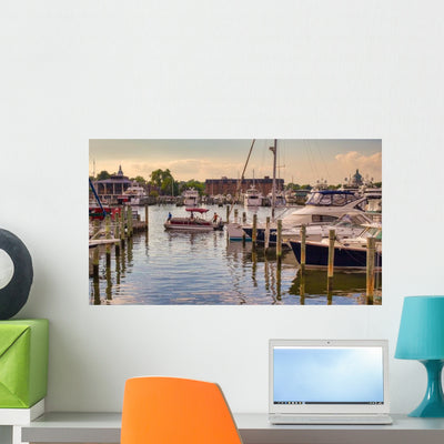 Annapolis Main Harbor and Wall Decal shown on a wall