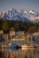Downtown Sitka And And Small Boat Harbor With Arrowhead Peak Wall Mural