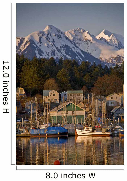 Downtown Sitka And And Small Boat Harbor With Arrowhead Peak Wall Mural