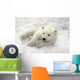 Polar Bear Cub Playing In Snow Alaska Zoo Wall Mural