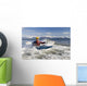 Man Kayak Surfing Waves On Katchemak Bay Wall Mural