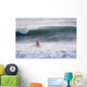 Man Kayak Surfing In Winter Surf Kachemak Bay Wall Mural