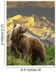 Composite Grizzly Stands On Tundra With Mt Mckinley In The Background Wall Mural