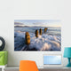Surf Rushing Around Old Pilings Wall Mural