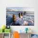 Surf Rushing Around Old Pilings Wall Mural