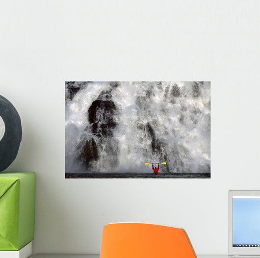 Kayaker Views Nugget Creek Falls Mendenhall Lake Wall Mural