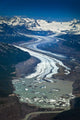 Aerial Of Rohn Glacier Flowing Into Nizina Glacier Wall Mural