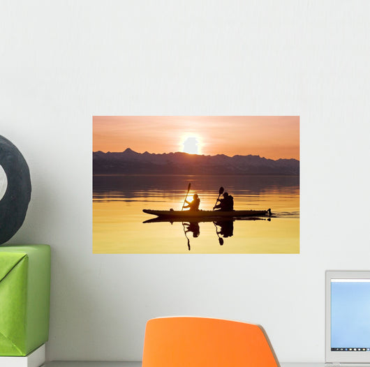 Kayakers Paddle Wall Mural